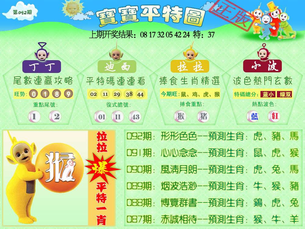 092期天线宝宝平特图[图]